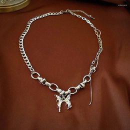 Pendant Necklaces Metal Butterfly Titanium Steel Chain Stitching Necklace Sweet Cool Y2g Sweater Clavicle Women