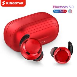 Earphones Kingstar T280 Tws Wireless Bluetooth Earphone Sports Earbuds Stereo Bass Headphones Waterproof Sports Headset with Charging Case