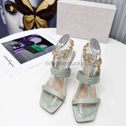 JC Jimmynessity Choo Metal shoes Sandals Women Design Shoes high quality Drcoration Thin High Heel Square Toe Ladies Stilettos Zapatillas Mujer