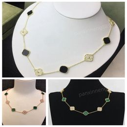 Designer 10 Diamond Necklace Diamond Necklaces Designer for Women Gold Plated Shell 4/four Leaf Clover Necklace Fashion Jewellery