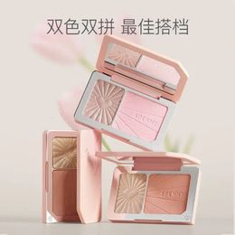 Spenny Blush Palette Highlighter 2in1 Natural Nude Makeup Pearlized Stereo Expansion Brighten Skin Tone 231229