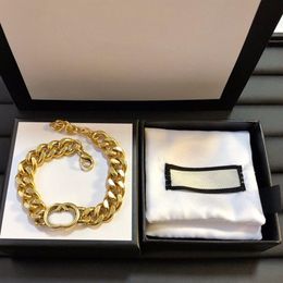 Women Gold Chain Bracelet Designer G Fashion Manquer Chain Unisex Luxury G Men Classic Casual Thick Vintage Bracelets D2110072HL236M