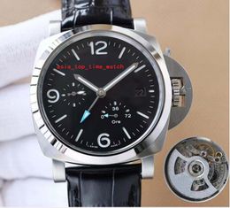 V7 Classic 5 style Super Quality men watches Auto Date 47mm black dial Refined steel watchcase Luminous cal.2555 Automatic Movement leather strap Men's Wristwatches