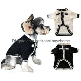 Designer Dog Clothes Brands Apparel Spring Coats Small Fragrance Pet Sweater For Cardigan Schnauzer Bomei Teddy Corgi Pug Dogs Cat Dhogh