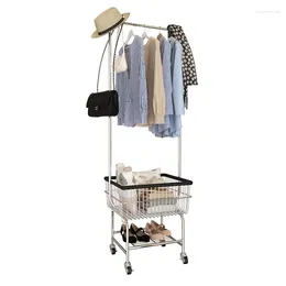 Bath Accessory Set 2023 Design Hanging Clothes Display Rack Metal With Wheel For Clothing Store Storage Stand