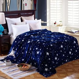 Blankets wholesale bright stars bedspread blanket 200x230cm high density super soft flannel blanket to on for the sofa bed car portable pla