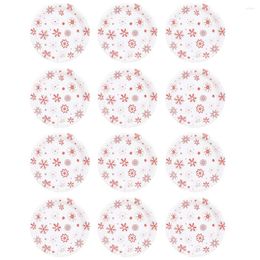 Dinnerware Sets 32pcs Christmas Disposable Supplies Snowflake Pattern Paper Plates