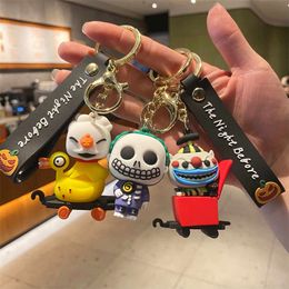 Christmas Eve Horror Night Doll Keychain Pvc Halloween Cute 3D Model Skeleton Jack Backpack pendant