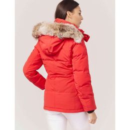 Designer Down Jackets White Canada Duck Windbreak Women Parkas Jacket Collar Winter Puffer Real Wolf Fur Coat Arctic Hood Trim Wholesale