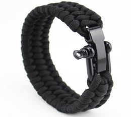 Charm Bracelets Arrival Mens Stainless Steel Anchor Shackles Black Leather Bracelet Surf Nautical Sailor Men Wristband Fashion Jew1566151