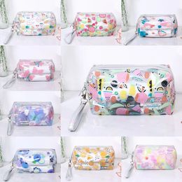 Travel PVC Cosmetic Bags Lady Transparent Clear Zipper Cartoon Makeup Bags Organiser Travel Bath Wash Make Up Tote Handbags Case