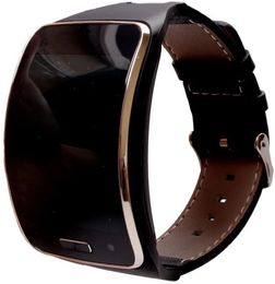 Accessories Black Leather Strap Bands Replacement for Samsung Galaxy Gear S SMR750 Watch