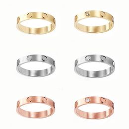 Designer Rings Love Screw Ring Men and Women Stainless Steel Diamond Rings Party Wedding Classic Jewellery 18K Gold Silver Rose Neve2789