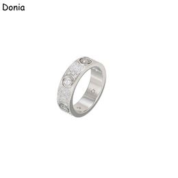 Donia Jewellery luxury ring exaggerated European and American fashion starry titanium micro-inlaid zircon creative designer gifts202t