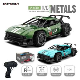 Sulong Metal RC Car Toys 1/24 2.4G High Speed Remote Control Mini Scale Model Vehicle Electric Metal RC Car Toys for Boys Gift 231230