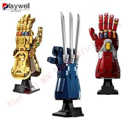 Blocks Robots Wolf Gloves Claws 76250 Nano Gauntlet 76223 Infinity Glove Gauntlet Building Blocks Bricks Toys Kid Birthday Christm highest version.