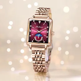 Wristwatches Fashionable Square Women's Diamond Inlaid Sun Moon And Stars Watch Live Streaming Selling Light Luxury Watches