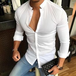 Men's Casual Shirts Mens Exquisite Collar Autumn And Winter Large Size Printed Teenagers Home Fashion Stand-Up Shirt Tops