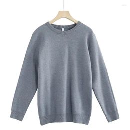 Men's Sweaters Springand Autumn Pullover Round Neck Solid Colour Slim Fit Casual Fashion Elegant Commuter Long Sleeve Bottom Knitted Shirt