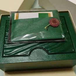 Green Brand Watch Box Original with Cards and Papers Certificates Handbags box for 116610 116660 116710 Watches239J