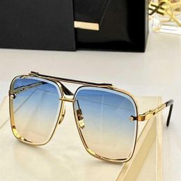 Luxury Designer Sunglasses for Man Women High Grade Square Trimmed Metal Sunglasses Mach Six Big Oversized Oval Frame Goggle Drivi209q