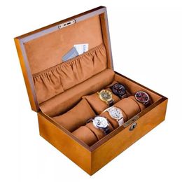 Rings New 10 Slots Watch Organiser Wood Watch Case Storage Box for Men Solid Watch Holder Gift Boxes