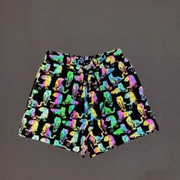 Mens Shorts Mticolor Reflective Mushroom Tiger Zebra Snakeskin Men Summer Night Shiny Biker Women Short Pants Couple Hip Hop Sexy D Dhqey