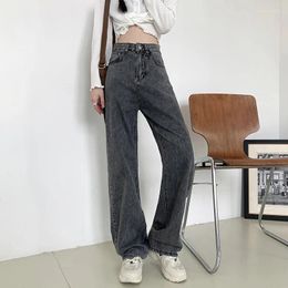 Women's Jeans Vintage Straight High Waist Women Boyfriend Mom Streetwear Denim With Belt 2023 Casul Loose Plus Size Trousers