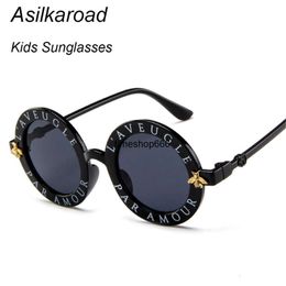 Sunglasses 2024 Fashion Small Round Kids Brand Designer Bee Children Boys Girls Baby Outdoors Goggle Shades Eyewear