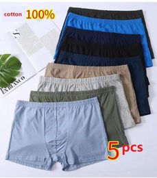Underpants 5pcs/lot Pure Cotton Men's Underwear Midrise Boxer Shorts Middle Aged Plus Size High Quality Male Underpants Men Panties