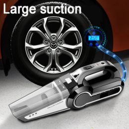 6000PA Portable Handheld Car Vacuum Cleaner 120W Air Pump Auto Tyre Pressure Detection Powerful Inflatable Compressor 231229