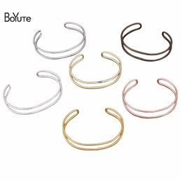 BoYuTe 5 Pieces/L 65*2MM Metal Brass Simple Two-line Bracelet Base DIY Jewelry Accessories Handmade Materials 231229