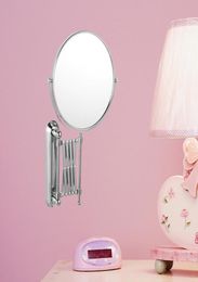 Mirrors 6 Inch 3X Magnifying Round Wall Mirror TwoSided Retractable Bathroom 360 Degree Swivel Makeup8492532