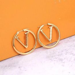 Fashion Designer Earrings Ear Stud Brand Designers Gold Plated Geometry Double Letters Earring Classical Women Wedding Party Jewer206z