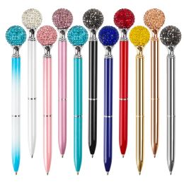 wholesale Crystal Element Roller Ball Pen Big Diamond Ballpoint Pens Gem Wedding Office Supplies Gift 11 Colours LL