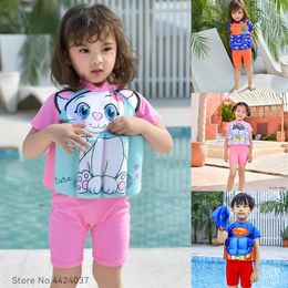 set Baby Buoyant Swimwear Boy Girl Quickdrying Onepiece Buoyancy Swimsuit High Elasticity Pool Float Kid Learning Swimming Clothes