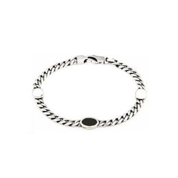 High Quality Stainless Steel Designer Punk Bracelet Cuff Bangle Men Women Double Letter Hand Jewellery Unisex Silver Charms Cuban Li193g