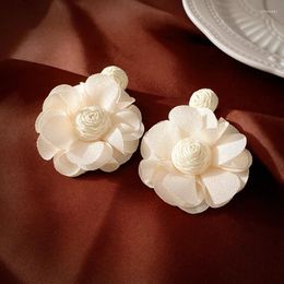 Dangle Earrings Luxury Rose White Large Flower For Women Statement Fashion Pendientes