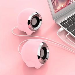 Speakers Cute Computer Speakers Usb 3.5mm Wired Music Play Hifi Stereo with Microphone for Table Pc Laptop Phone Smart Tv