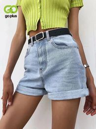 Jeans Goplus Shorts Ladies High Waist Denim Shorts with Belt Summer Casual Ladies White Shorts Sexy Jeans Feminino Korte Broek Dames