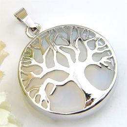 Luckyshine Tree of Life Pendant Vintage Gorgeous Round White Moonstone Gems Silver For Women Jewelry Australia USA Pendant187A