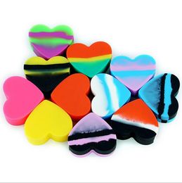 Heart Shape Silicone Jars Wax Dab Vaporizer Oil Container Non-stick 17ml Covers Case Storage Box For Smoking Bongs Hookahs Accessories