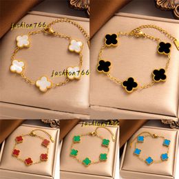 Bangle Plated Classic Fashion Charm Bracelet Four-leaf Clover Designer Jewellery Elegant Mother-of-Pearl Bracelets 2024 For Women And Men High Quality Bracelet