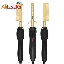 Straighteners Hot Comb Hair Straightener Ceramic Electric Hot Wet Dry Use Straightening Heating Pressing Iron AntiScald Temperature Control