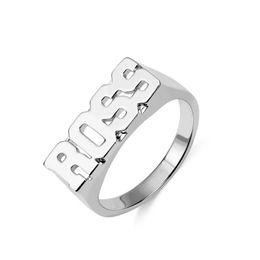 Diamonds Personalised Hip Hop Name Ring Year 2020 Unisex Rose Gold Plated Custom Number Word Ring Lovely Fashion Gift for Men Women