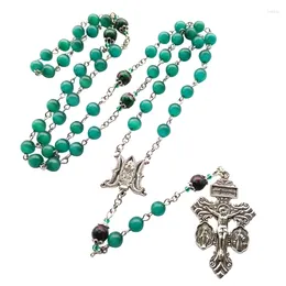 Chains Handmade Natural Beads Our Father Catholic Rosary Necklace For Men