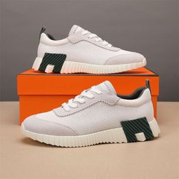 10 days delivered Designer Brand Men Casuals Shoes Soft Bottoms Bouncing Running Sneakers Italy Refined Low Top Calf Leather Weave Elasticd Band Breathable Casual T