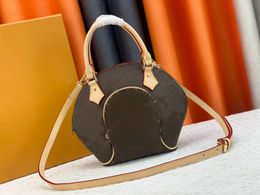 Top fashion quality ladies dinner bag designer luxury leather canvas round letter flower pattern single shoulder 20*26*16cm