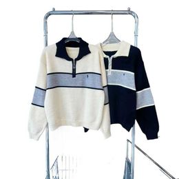 Women's Knits & Tees Sweater Women Designer Top Classic Collar Zip Knit Pullover Embroidered Warm Long Sleeve Shirt Sweatshirt ASUS
