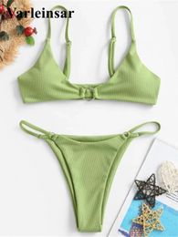 Wear 5 Colors Ribbed Sexy Tiny Bikini Female Swimsuit Women Swimwear Twopieces Bikini Set Brazilian Bather Mini Bathing Suit V2928